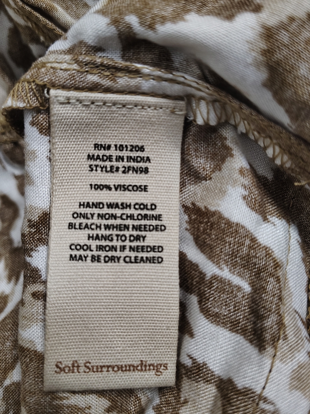 Soft Surroundings Dress Kara Tiered Midi Mocha Tan Leopard Animal Small NWT - Picture 6 of 9